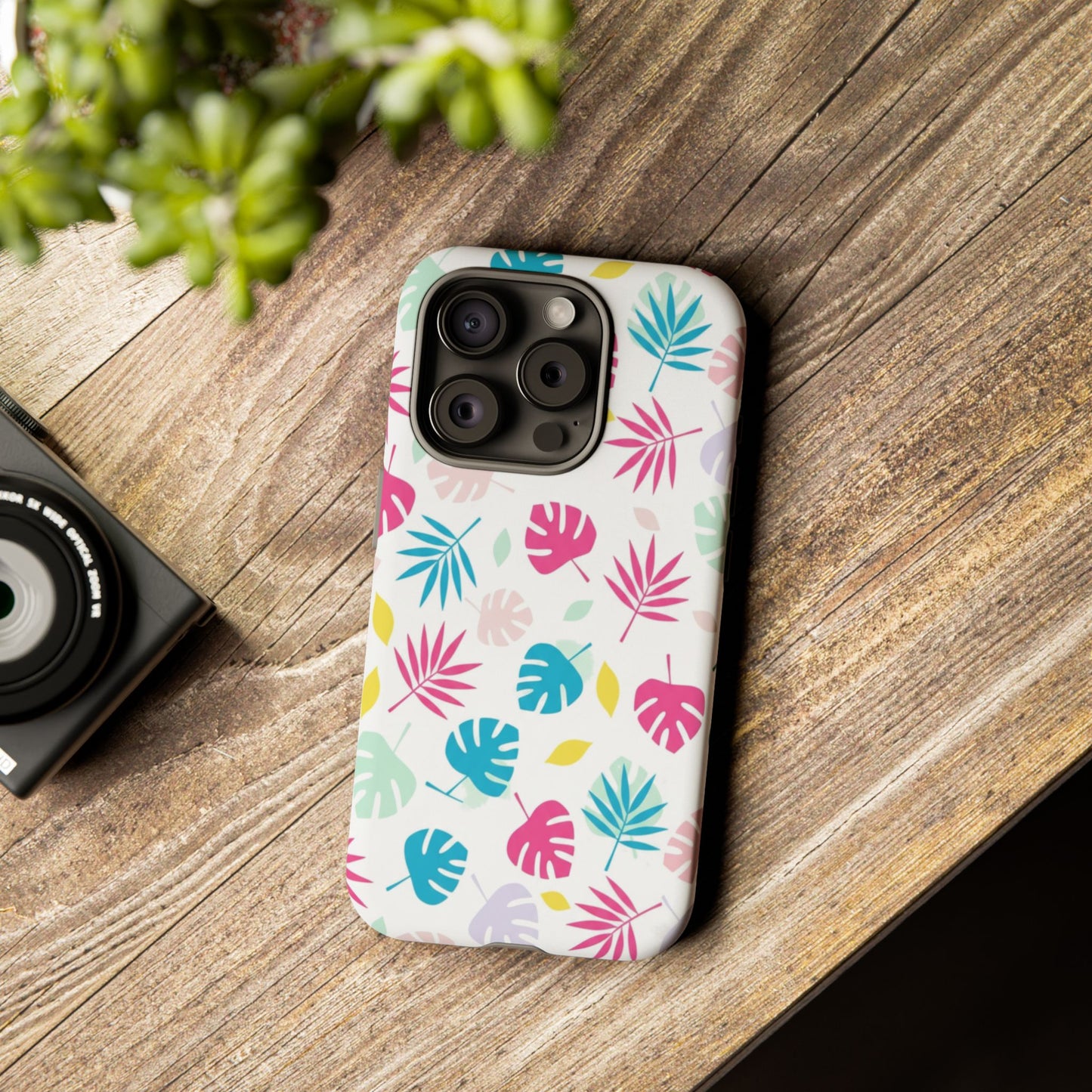 Tropical Leaf Phone Case — Colorful Pastel Monstera & Palm iPhone Case