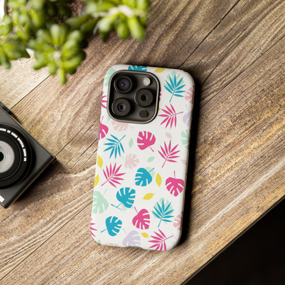 Tropical Leaf Phone Case — Colorful Pastel Monstera & Palm iPhone Case