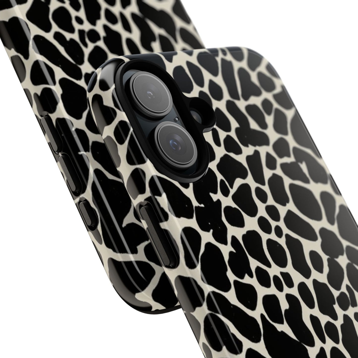 Black and White Cowhide Phone Case — Protective Tough Case