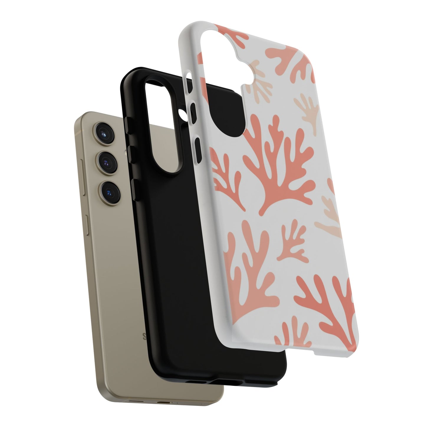Coral Reef Pattern Tough Phone Case — Pink Beachy Protective Cover