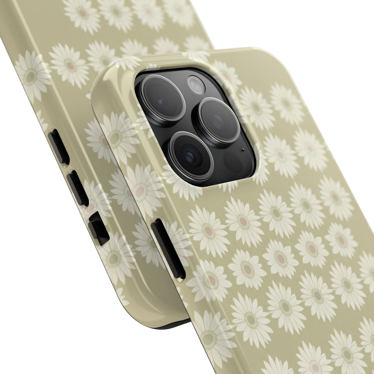 Daisy Pattern Tough Phone Case — Protective Floral iPhone Cover
