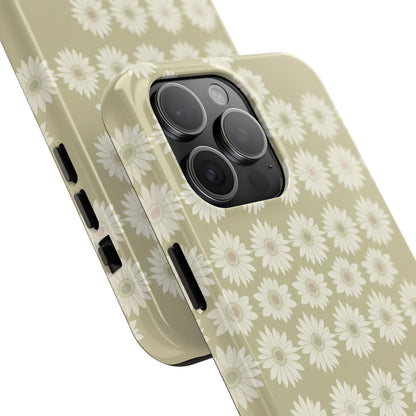 Daisy Pattern Tough Phone Case — Protective Floral iPhone Cover