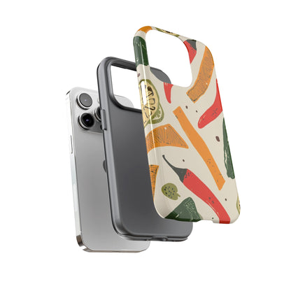 Spicy Peppers Phone Case – Colorful Chili, Lime & Citrus Pattern