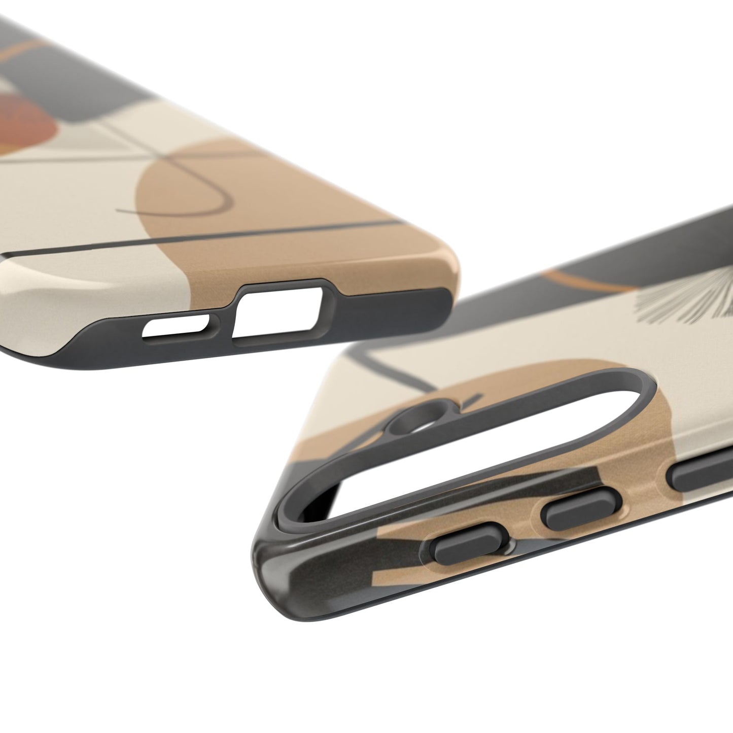 Abstract Earth Tone Phone Case — Mid-Century Minimalist Tough Case