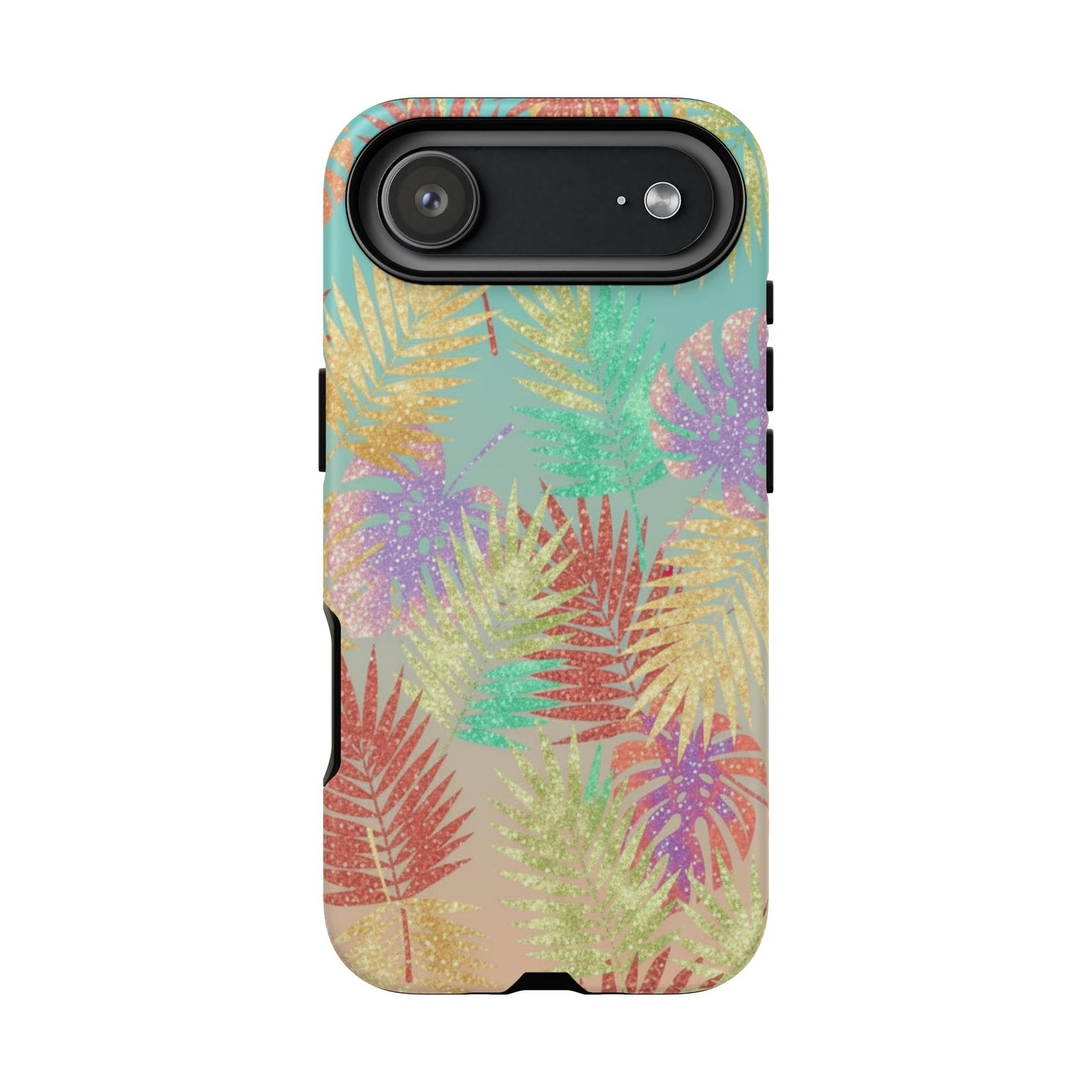 Tropical Palm Leaf Tough Phone Case – Colorful Pastel Botanical Protection