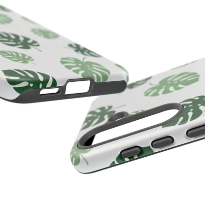 Monstera Leaf Phone Case — Tropical Green Pattern Tough Case