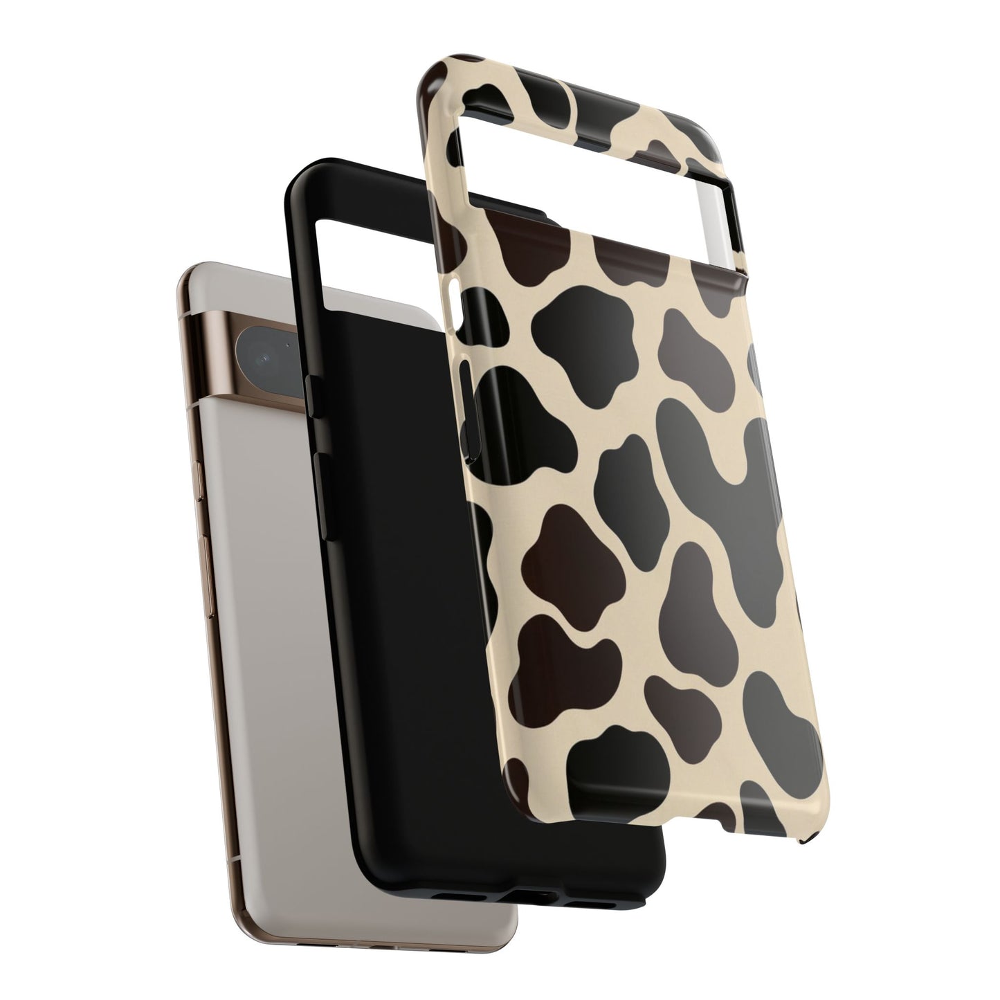 Cow Print Phone Case — Black & Cream Protective  Case