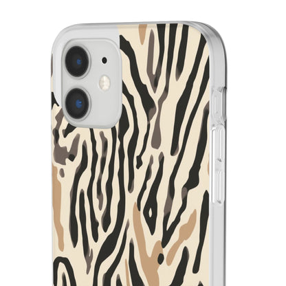 Zebra Stripe Phone Case – Neutral Animal Print Flexi Case