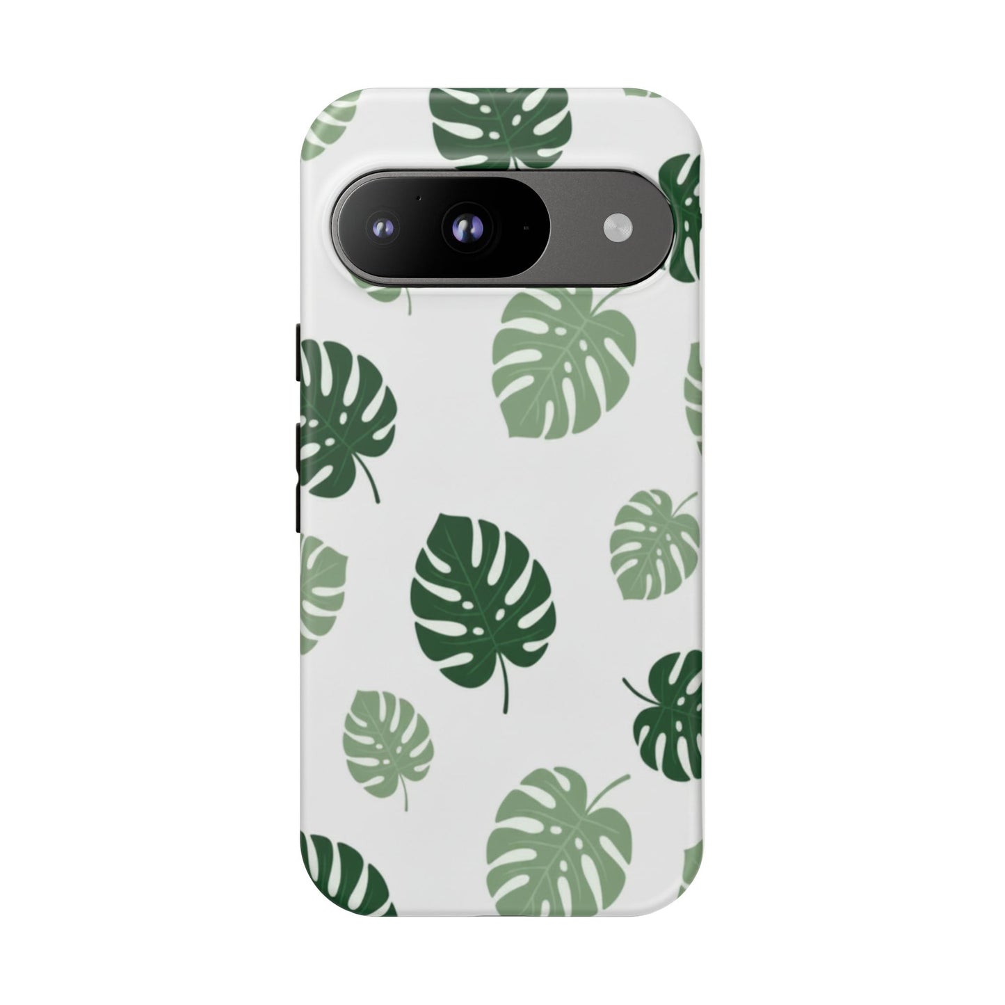 Monstera Leaf Tough Phone Case – Tropical Green Palm Pattern Protective Cover
