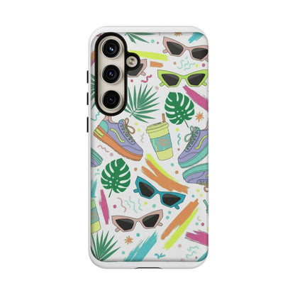 Tough Cases — Colorful Retro Sneakers & Sunglasses Phone Case
