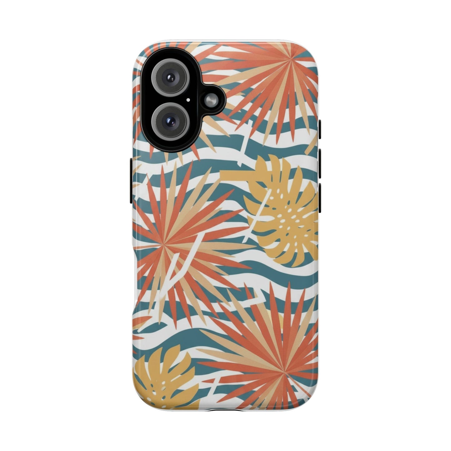 Tropical Palm Tough Phone Case – Retro Wave Floral Protective Cover