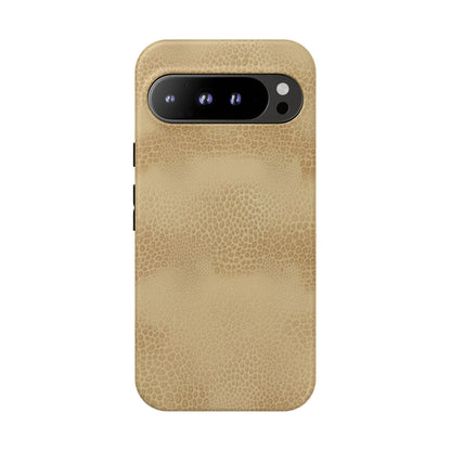 Tan Distressed Leather Texture Phone Case — Rugged Protective iPhone Cover