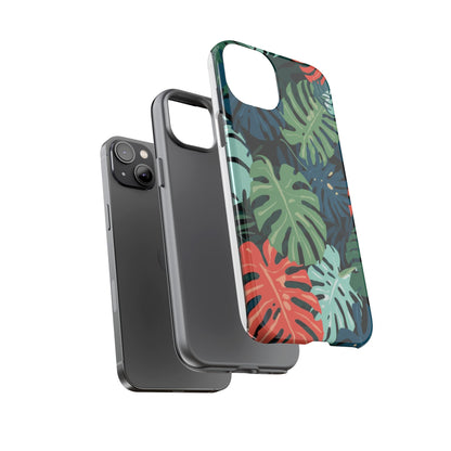 Tropical Monstera Phone Case — Colorful Leaf Protective Tough Case