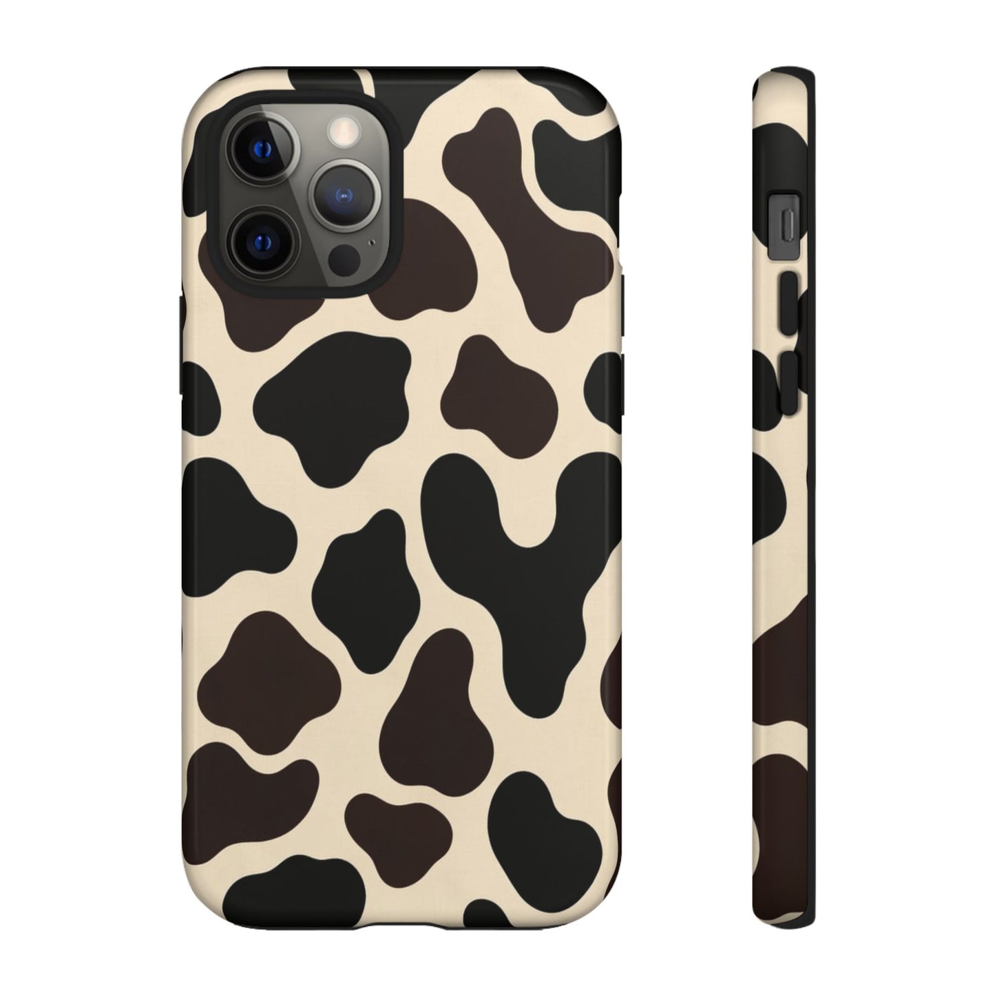 Cow Print Phone Case — Black & Cream Protective  Case