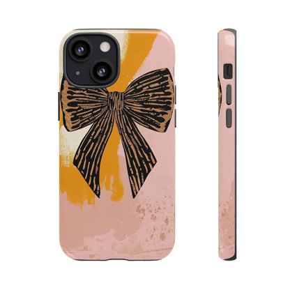 Bow Brushstroke Tough Phone Case — Pink & Mustard
