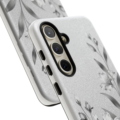 Floral Monochrome Phone Case — Elegant Black & White Lily Design