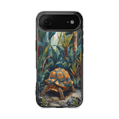 Clear Magnetic Phone Case — Tropical Turtle Art Protective Cover