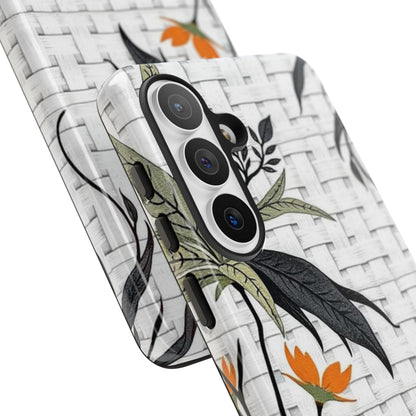 Floral Woven Tough Phone Case — Protective Botanical iPhone Cover