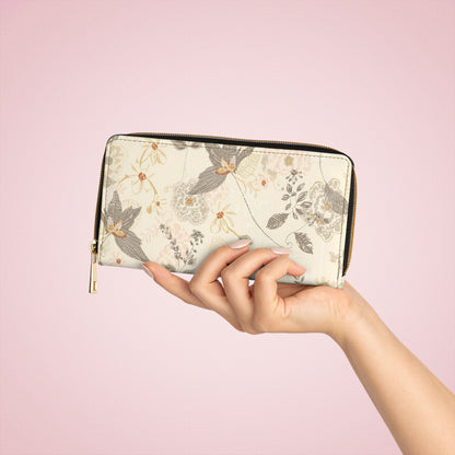 Women's Seasonal Botanical Wallet - Modern Zippered Wallet
