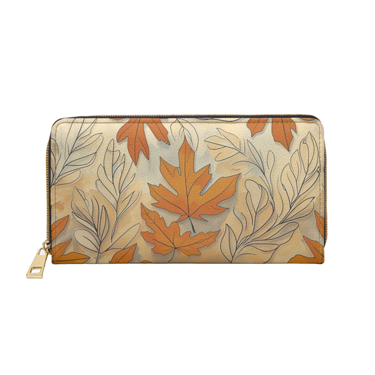 Women's Caramel Botanical Wallet – Vegan-Friendly & Perfect for Cozy Autumn Days