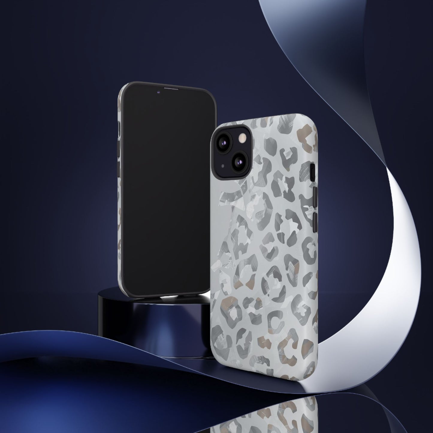 Silver Leopard Tough Phone Case