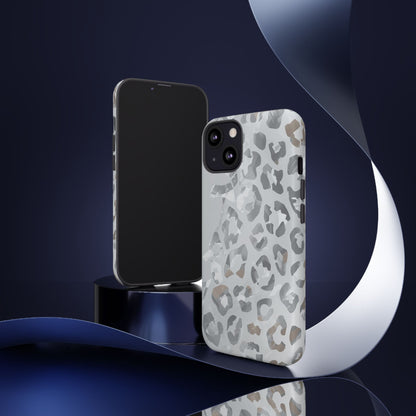Silver Leopard Tough Phone Case