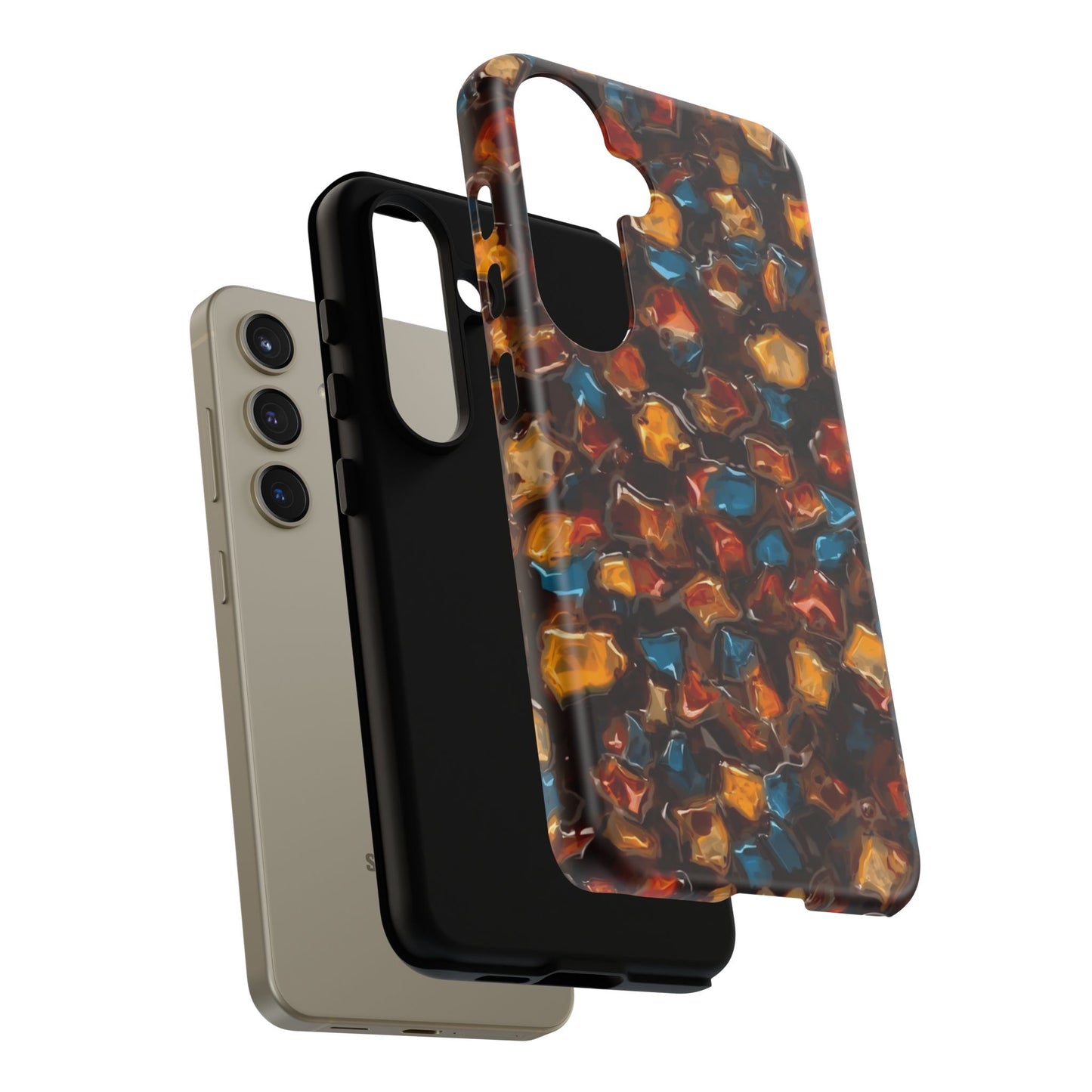 Phone Case - Amber Tortoiseshell Mosaic Protective Cover