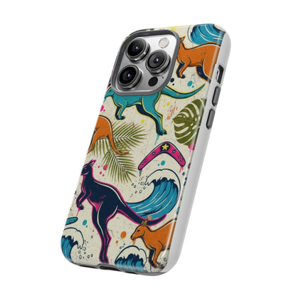 Tough Cases — Colorful Surfing Kangaroo Phone Case