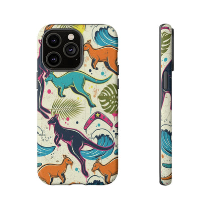 Tough Cases — Colorful Surfing Kangaroo Phone Case