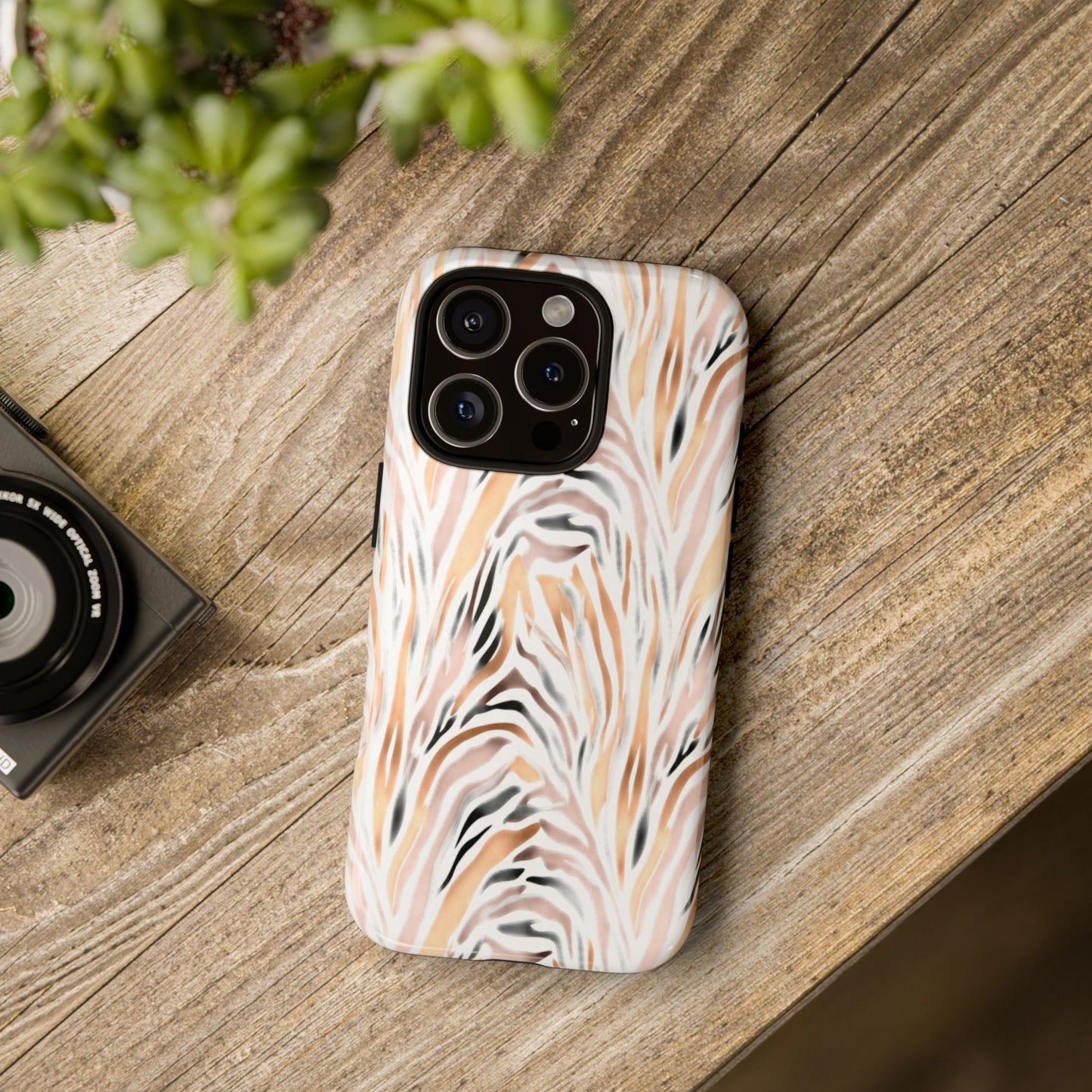 Tough Case — Neutral Watercolor Tiger Stripe Phone Case
