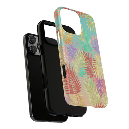 Tropical Palm Leaf Tough Phone Case – Colorful Pastel Botanical Protection