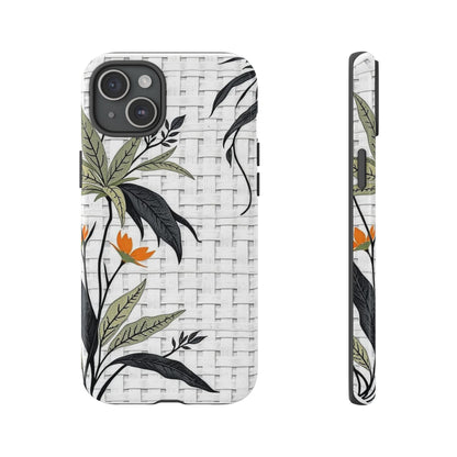 Floral Woven Tough Phone Case — Protective Botanical iPhone Cover