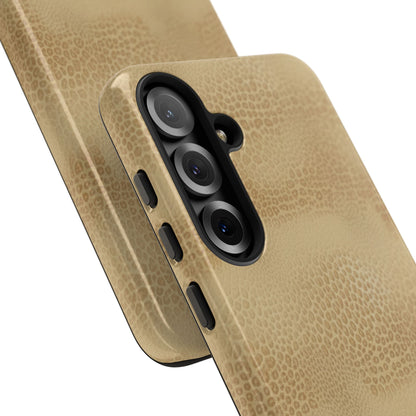 Tan Distressed Leather Texture Phone Case — Rugged Protective iPhone Cover