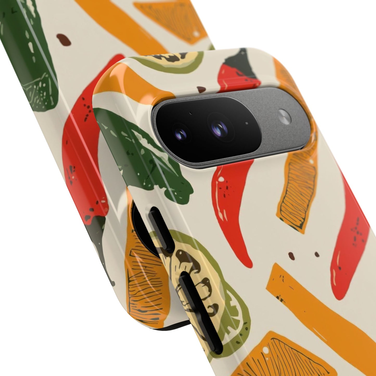 Spicy Peppers Phone Case – Colorful Chili, Lime & Citrus Pattern