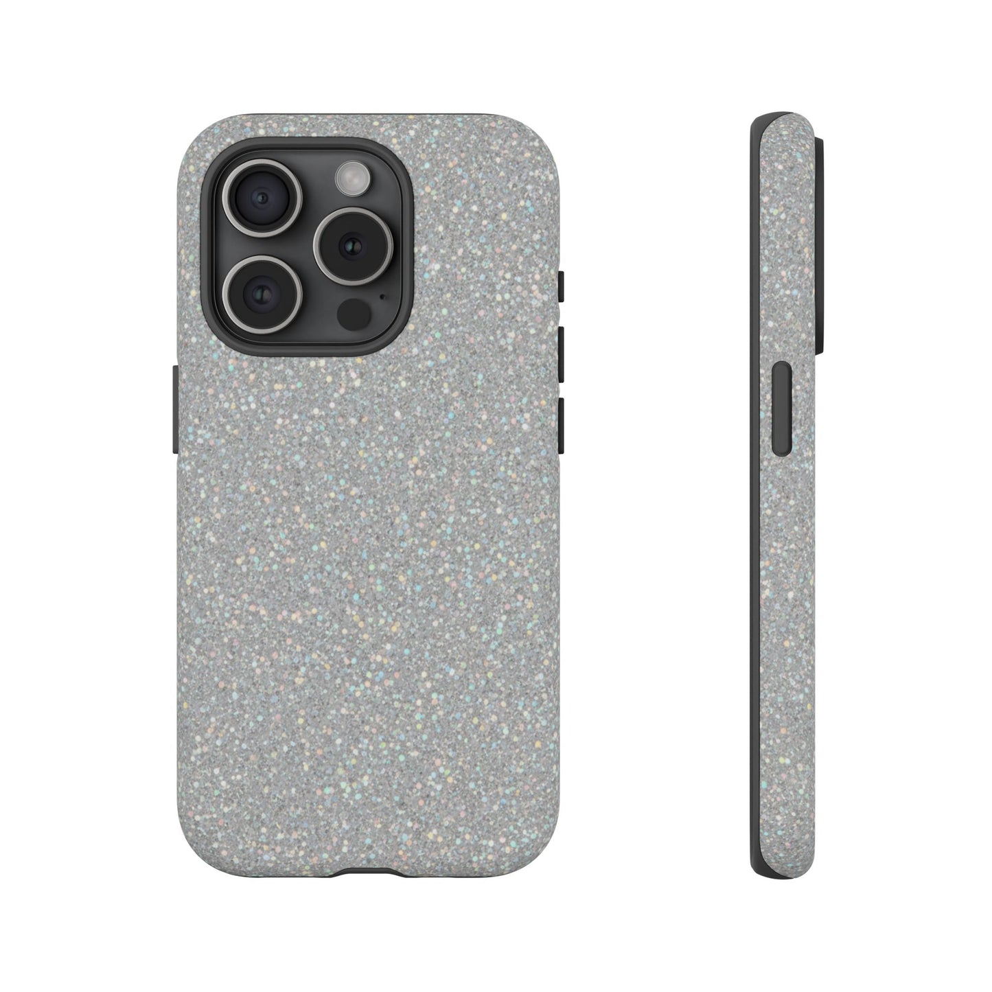 Glitter Silver Tough Phone Case — Sparkling Protective Phone Case