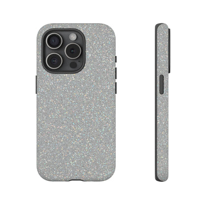 Glitter Silver Tough Phone Case — Sparkling Protective Phone Case