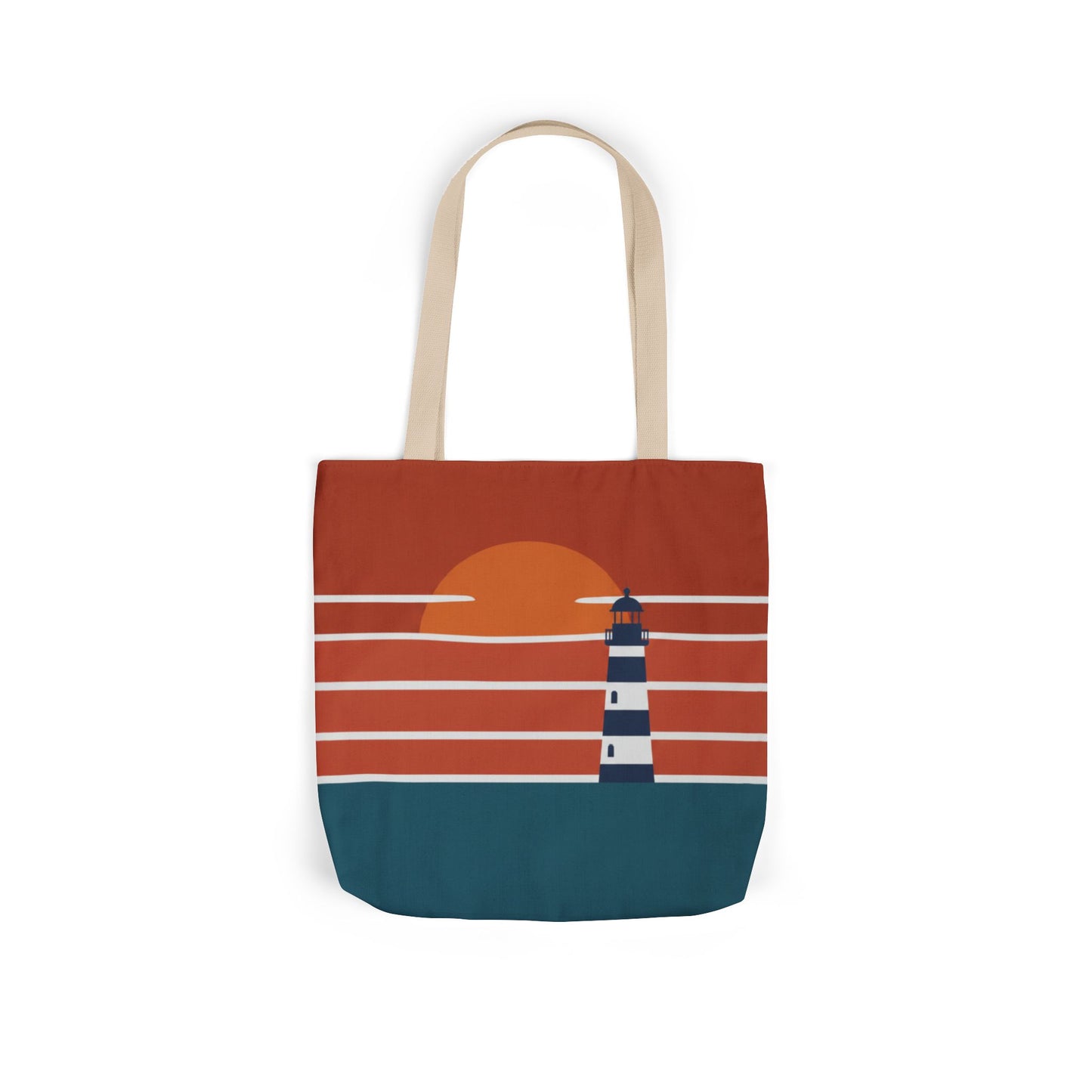 Sunset Lighthouse Canvas Tote