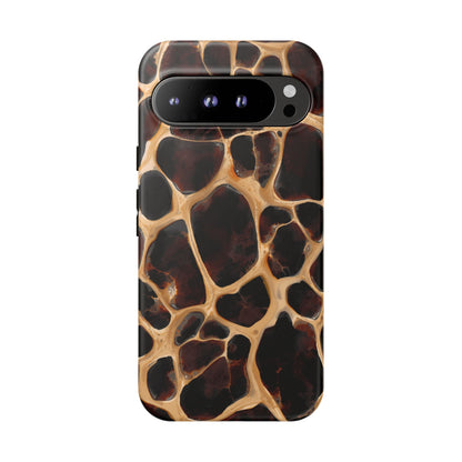 Phone Case — Brown Leather Dot Texture Rugged Protective Cover