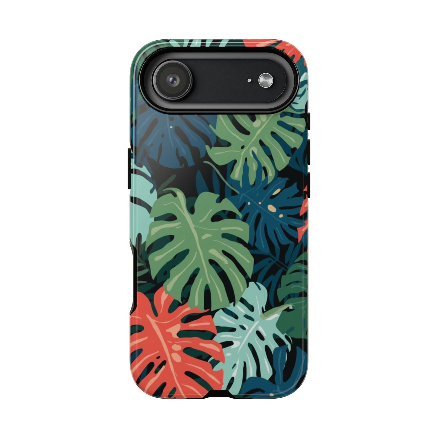 Tropical Monstera Phone Case — Colorful Leaf Protective Tough Case