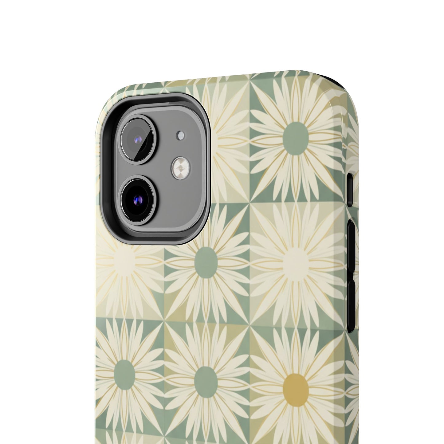 Retro Daisy Tough Phone Case — Vintage Floral Protective Cover for iPhone