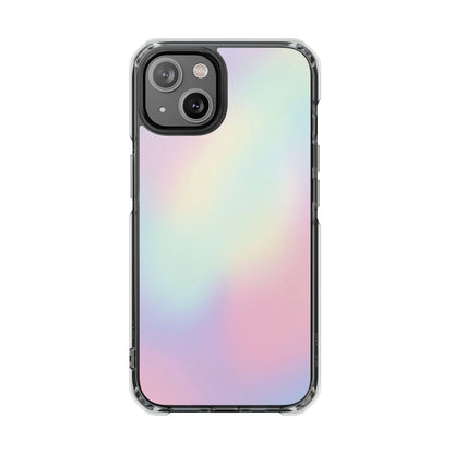Clear Magnetic Impact Phone Case — Iridescent Pastel Protective Cover
