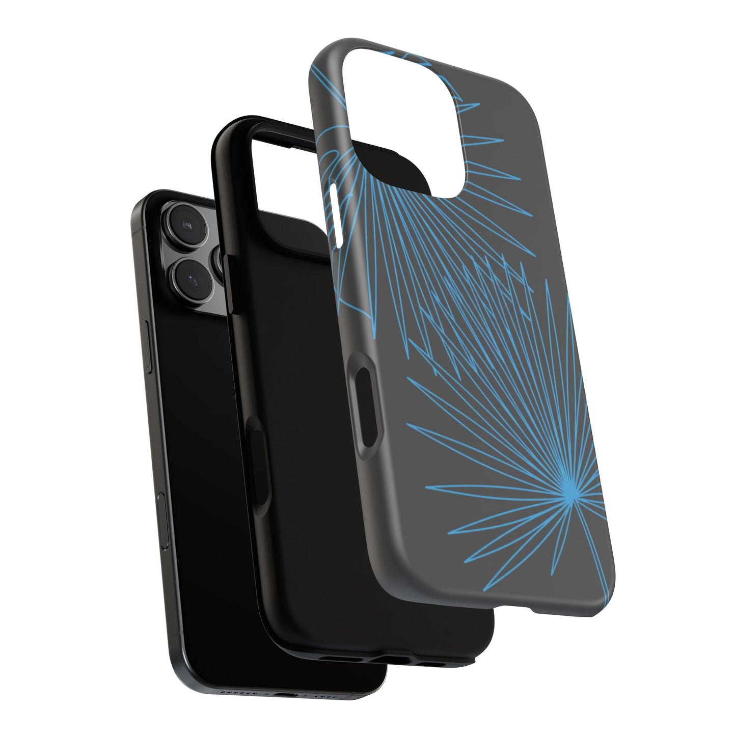 Blue Dandelion Burst Tough Phone Case — Protective Floral iPhone Cover