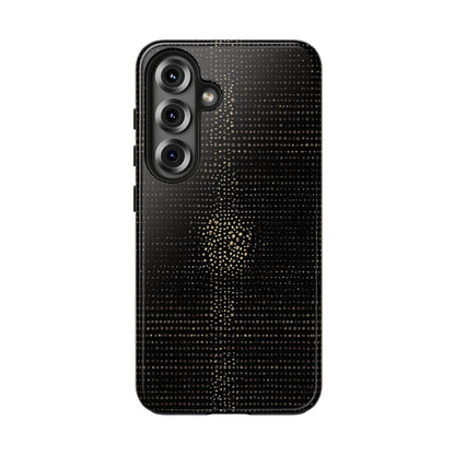 Tough Phone Case — Black Textured Metallic Dot Shield