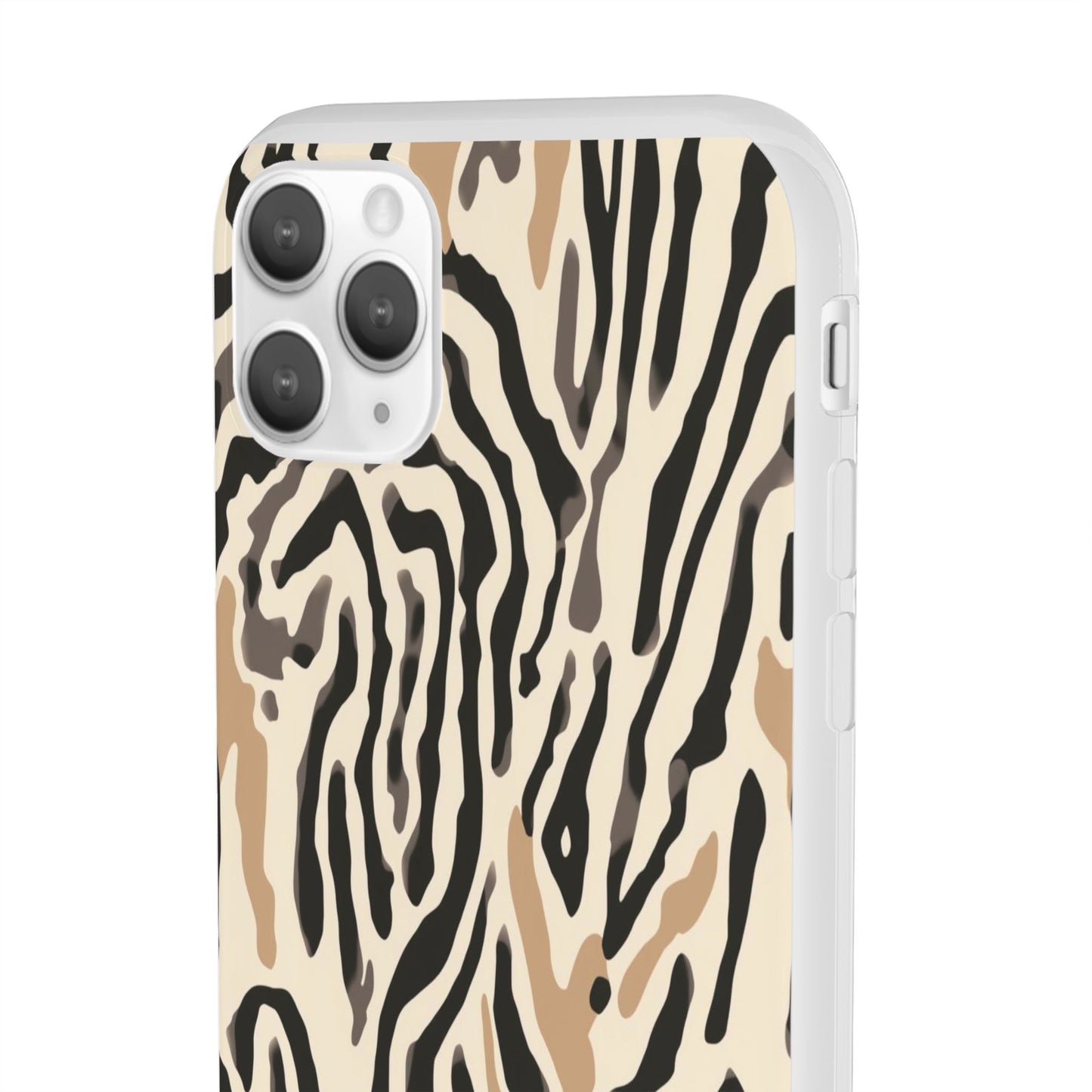 Zebra Stripe Phone Case – Neutral Animal Print Flexi Case