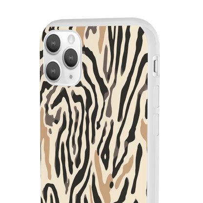 Zebra Stripe Phone Case – Neutral Animal Print Flexi Case