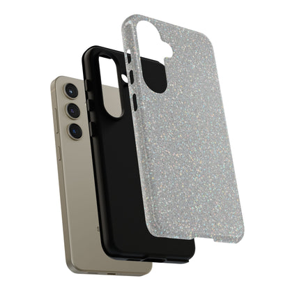 Glitter Silver Tough Phone Case — Sparkling Protective Phone Case