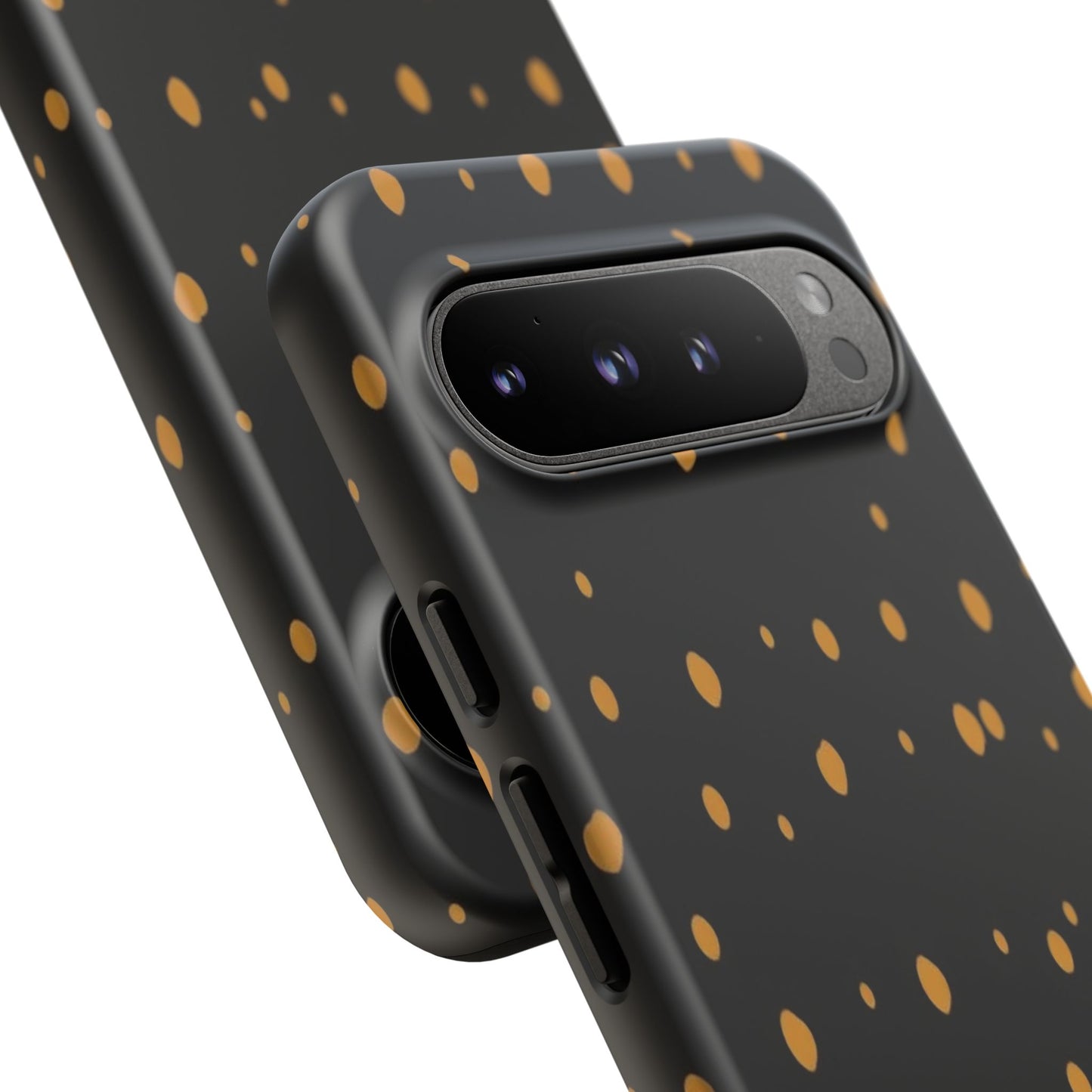 Black & Gold Dot Tough Phone Case — Protective Sparkle Pattern