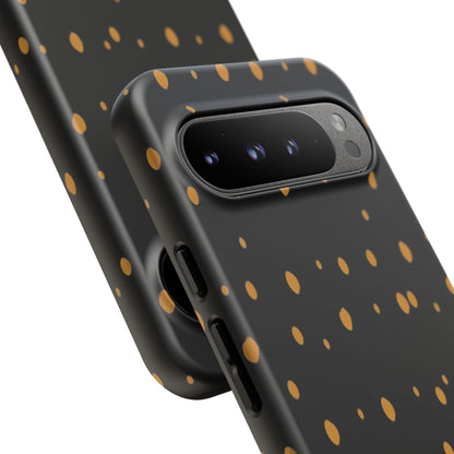 Black & Gold Dot Tough Phone Case — Protective Sparkle Pattern