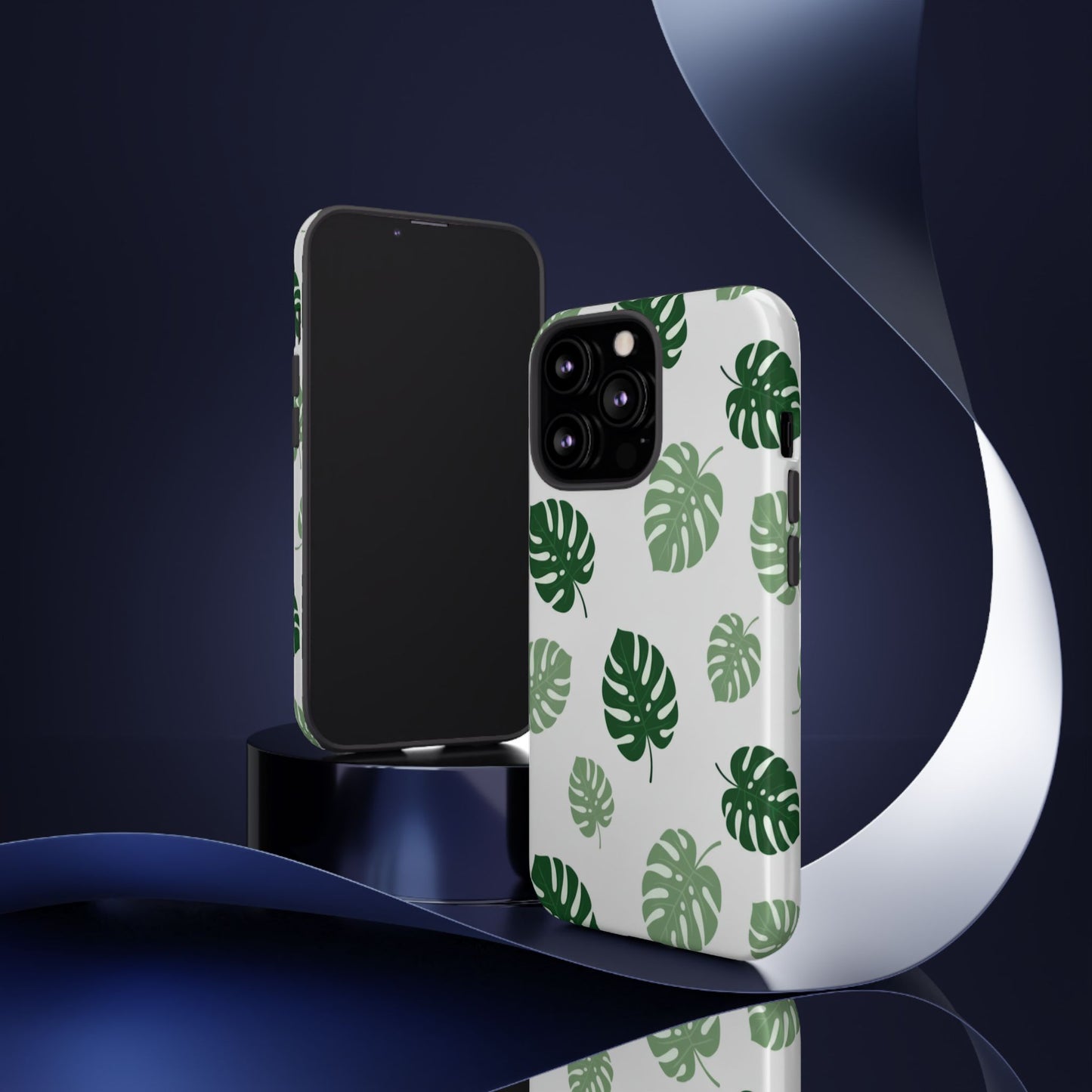 Monstera Leaf Phone Case — Tropical Green Pattern Tough Case