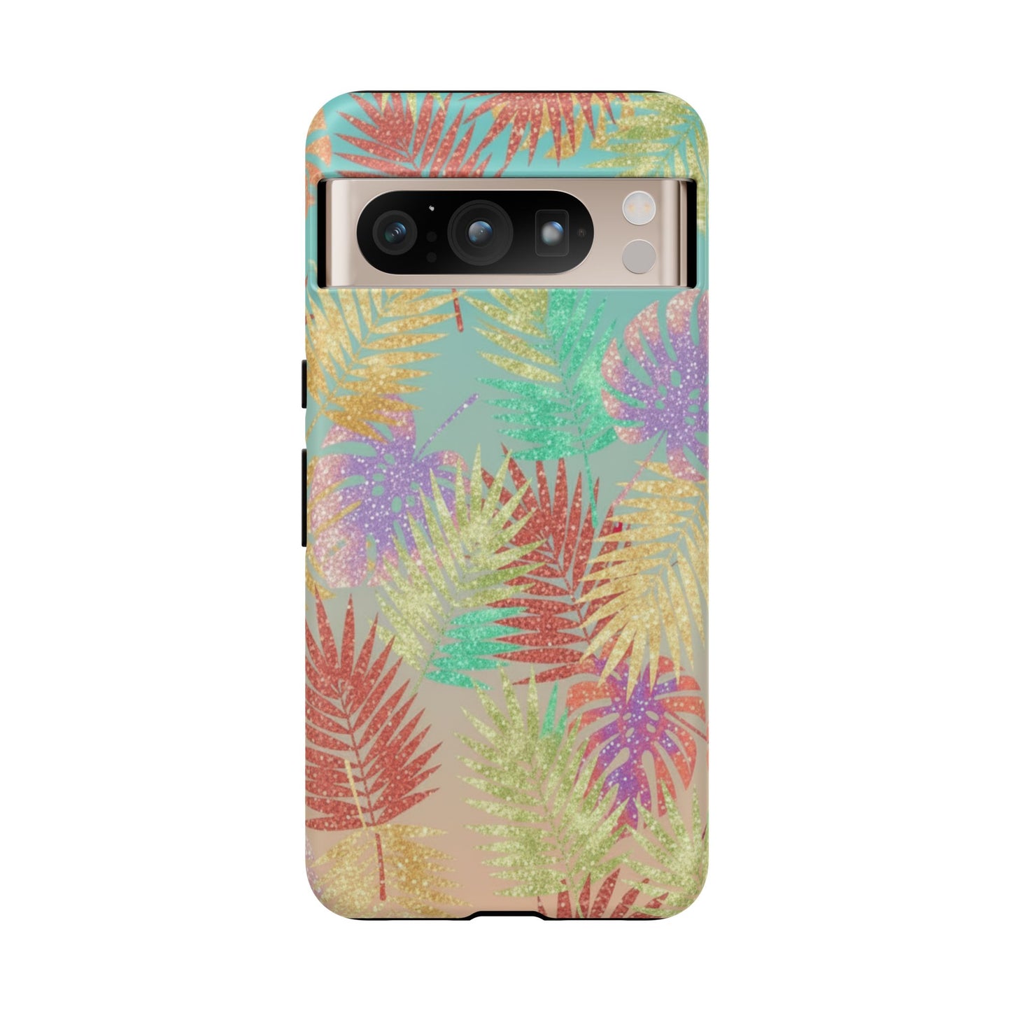 Tropical Palm Leaf Tough Phone Case – Colorful Pastel Botanical Protection